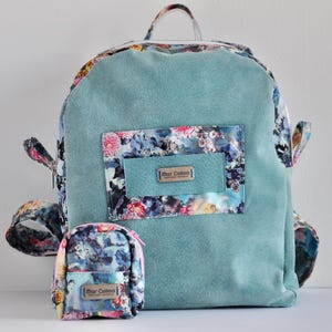 Blue Suede Backpack - Etsy display picture 1