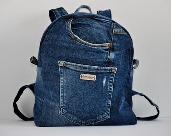 ?Adrienne Vittadini Denim Blue Backpack? Adrienne Vittadini Blue Denim Backpack Large Fashion | eBay main image 2