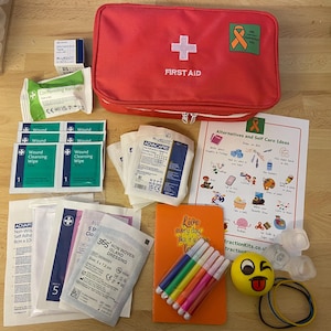 40 piece Self Harm Safety Distraction Kit/first aid/mental health/safer alternatives/tool kit/harm reduction/coping strategy box/self care