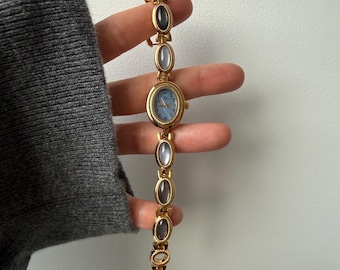 Orologio donna dorato | Bracciale con conchiglia abalone naturale | Confezione regalo