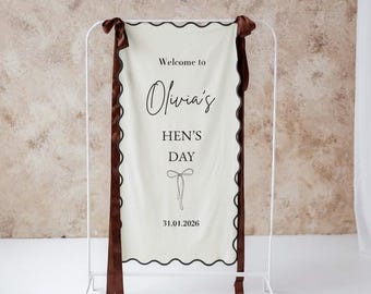 Personalised Welcome Signs Custom Bridal Shower Fabric Banners Events  Weddings Party  Cotton Linen Fabric Sign