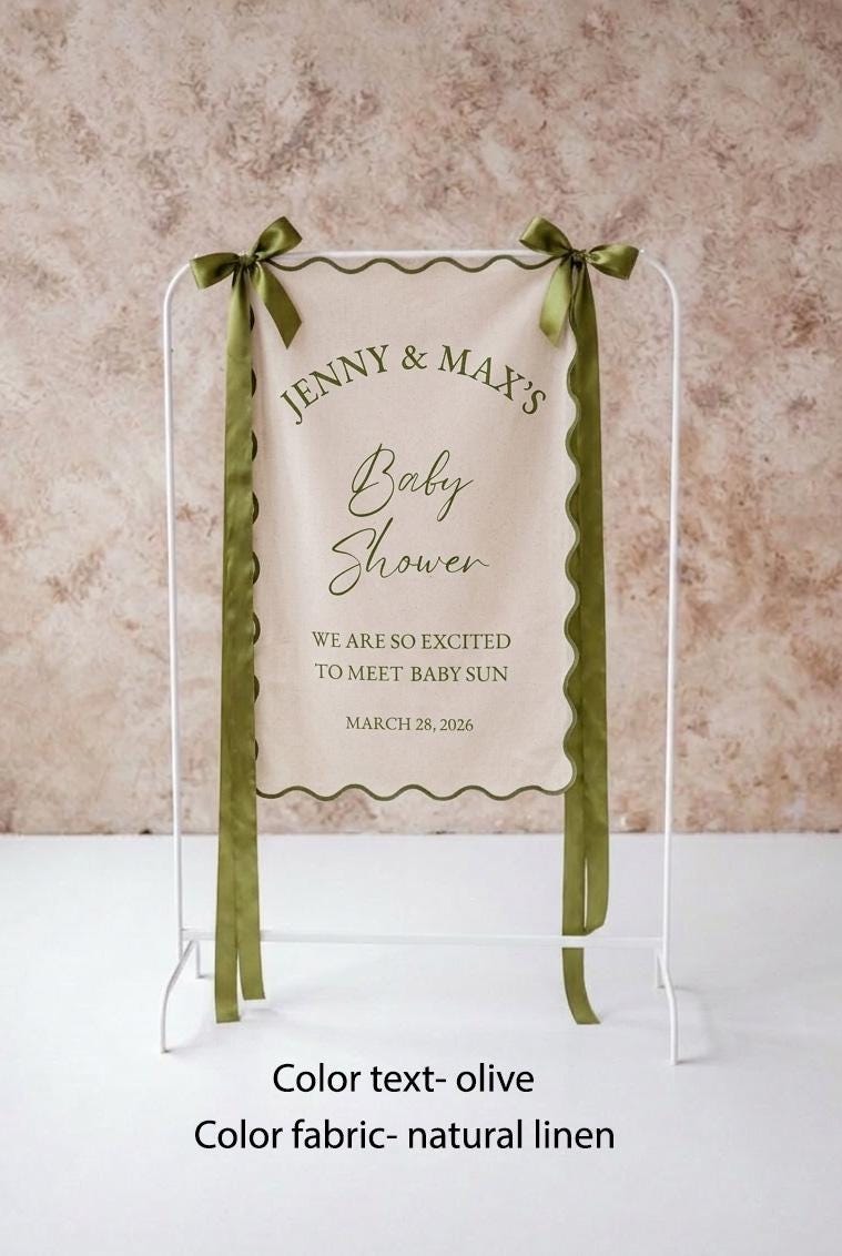 Personalised Signs Custom Baby Shower Fabric Welcome Banners Events ...