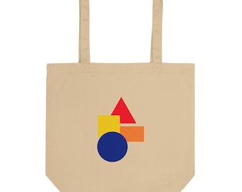 Canvas draagtas met geometrische vormen | Modern minimalistisch ontwerp
