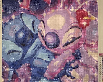 Diamond Painting Stitch e Angel 30x40 cm Fatto a Mano Disney Inspired Wall Art Quadro Diamante Handmade Decorazione Camera Bambini Regalo