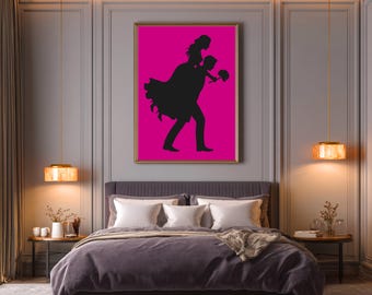 Romantic Couple Silhouette Print | Modern Wall Art |Digital Download