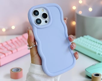 Wavy iPhone Case Chunky Wave Edge Soft Silicone Cover for iPhone 17 16 15 14 13 12 11 Cute Aesthetic Phone Case Candy Color
