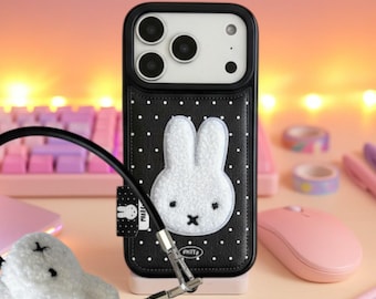 Sweet Bunny Charm Phone Case Soft Protective Cute Cover Aesthetic Drop-Proof Case for iPhone 17 16 15 14 Series