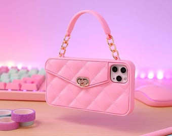 Luxury Silicone Quilted Wallet Phone Case Crossbody Purse Cover with Card Holder & Strap for iPhone 17 16 15 14 Series Chic Handbag Design