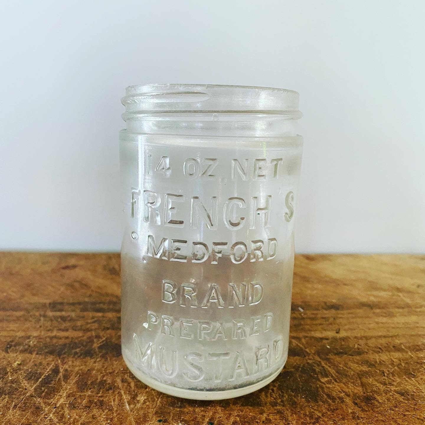 Vintage Frenchs Mustard Embossed Glass Jar / Advertisement Etsy