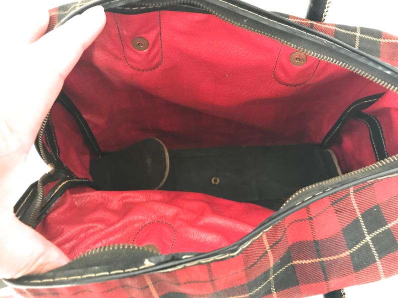 Vintage Plaid Picnic Bag | Etsy