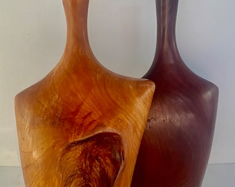 Pair of wooden jars