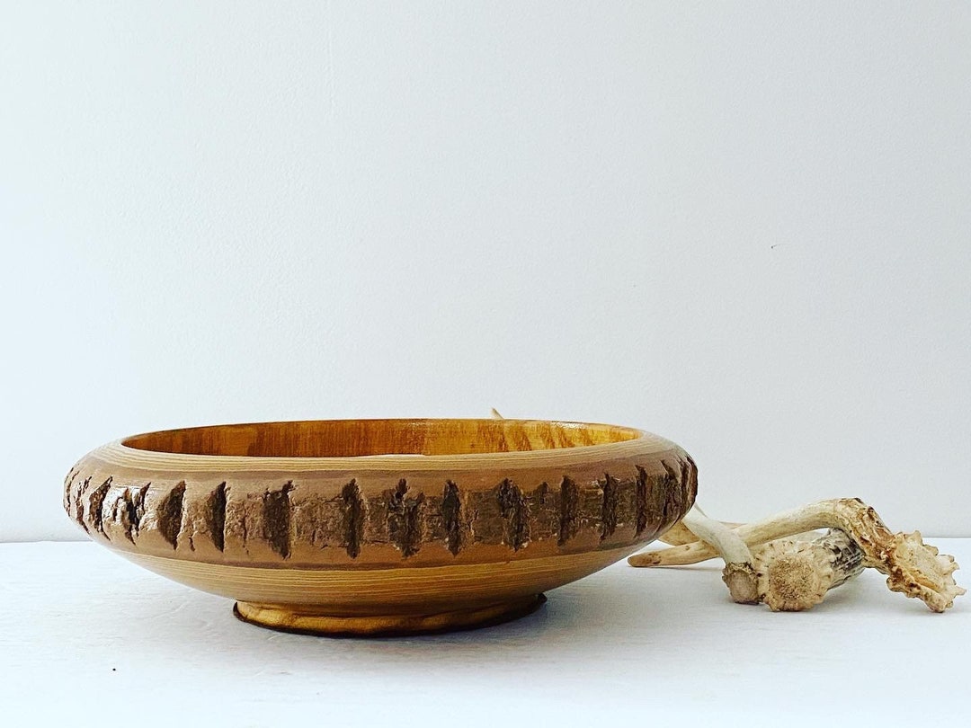 Vintage Wooden Nut Bowl Etsy