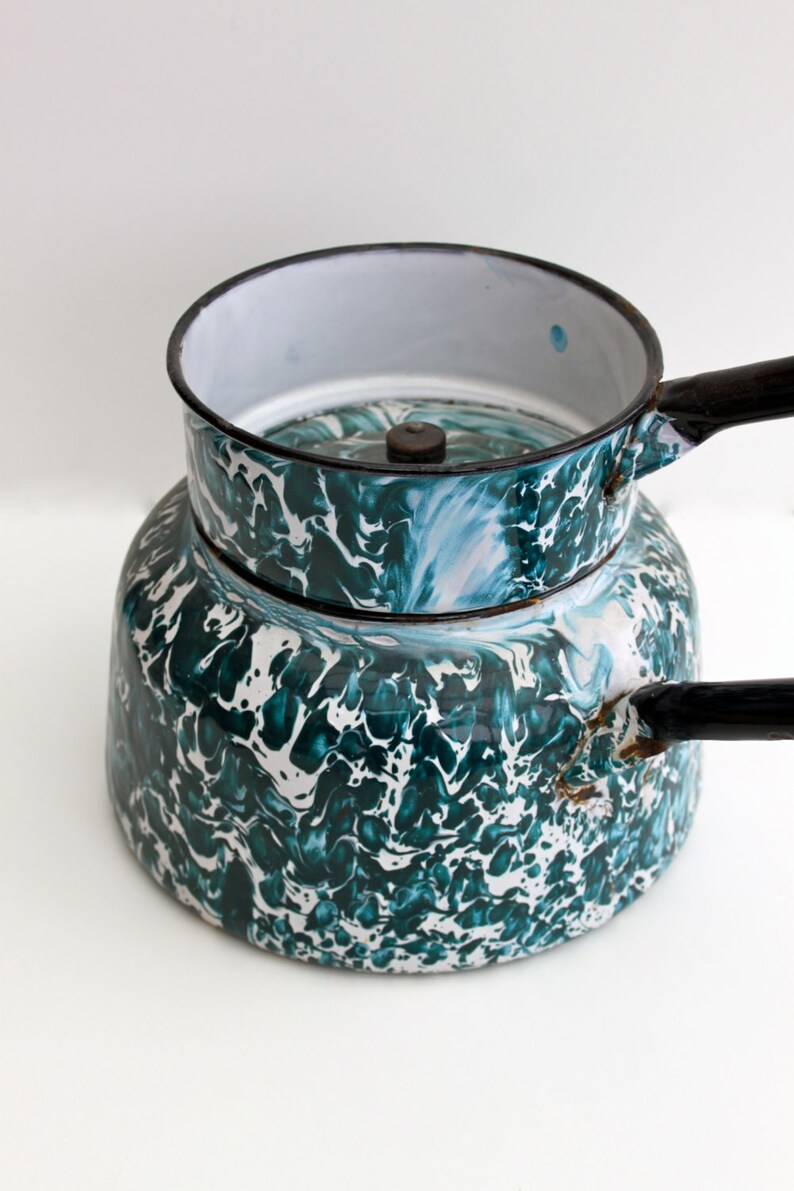 Enamel French Double Boiler Pot Etsy