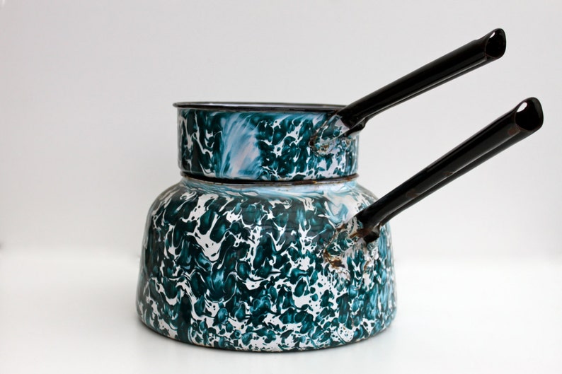 Enamel French Double Boiler Pot Etsy