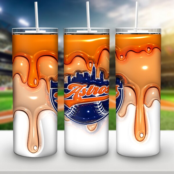 3D Inflated Baseball 20oz Skinny Tumbler Wrap Png Sublimation, Baseball 3D Puff Tumbler, Digital Download