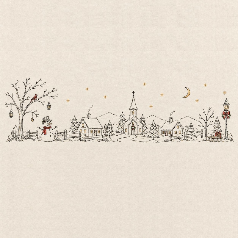 Winter Line Line Drawing Embroidery Line Art Scenes - Etsy UK