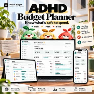 ADHD Budget Planner App | Paycheck Budget, Bill Tracker, Spending & Savings | Pocket Budget Cute App with Milo, Pip and Rex