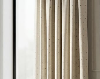 Embroidered Confetti Linen Curtains - Organic Blackout Nursery Drapes