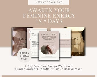 7-Day Feminine Energy Reset Workbook | Soft Self-Love Journal