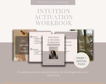 Intuition Workbook for Women | Guided Self-Discovery Journal | Feminine Energy & Self-Trust Prompts PDF
