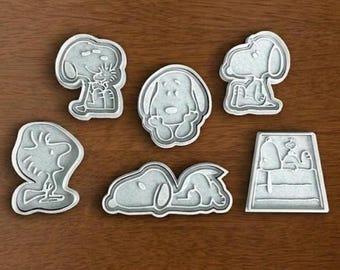 Snoopy  Cookie Cutter Set of 6 Approx 3" (8cm)