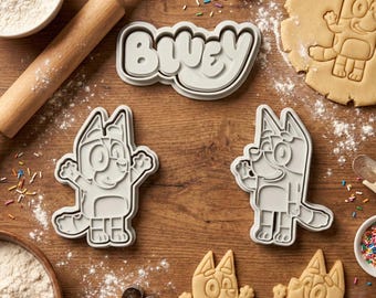 Bluey Bingo and Logo Cookie Cutter & Stamp Bundle | Approx 3" (8cm)
