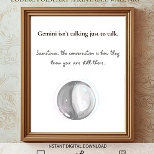 Tarjetas con citas en acuarela sobre el poema del signo zodiacal Géminis
