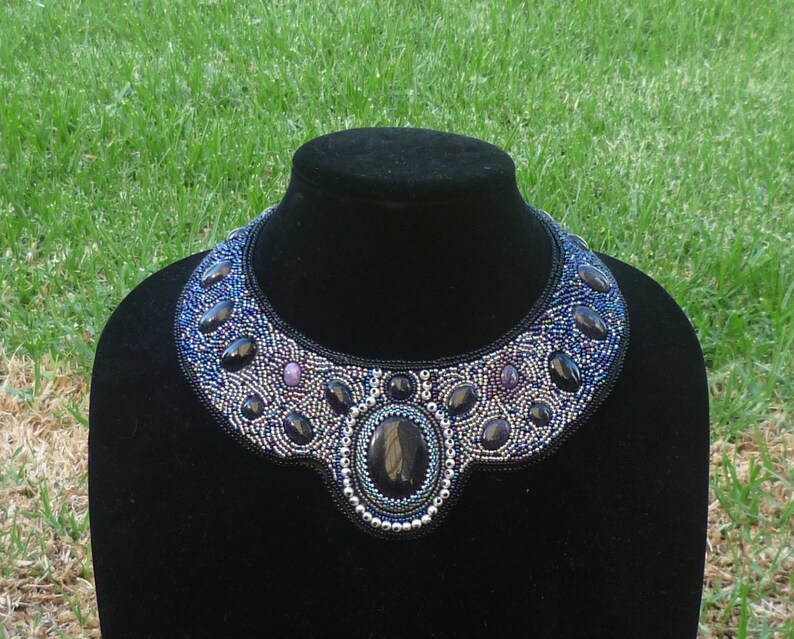 Universe-a bead embroidered collar necklace image 2