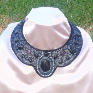 Universe-a bead embroidered collar necklace image 1