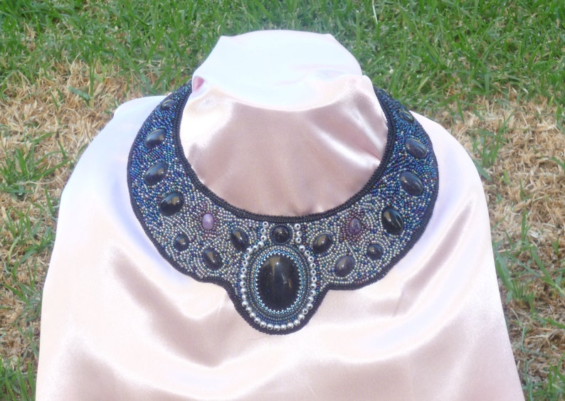 Universe-a bead embroidered collar necklace image 1