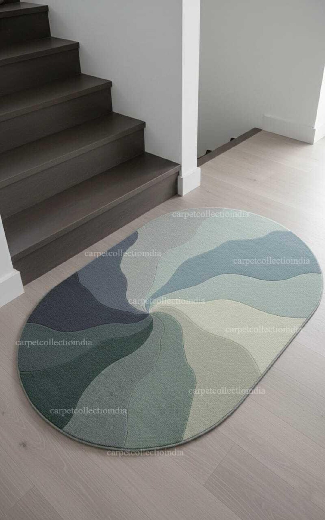 Hand-tufted Wool Splat Area Rug : Modern Oval Abstract Rug - Sage Green ...