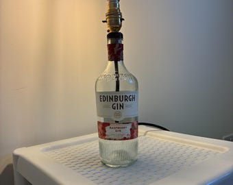 Custom Gin Bottle Lamp – Upcycled Bar Decor, Personalized Gift