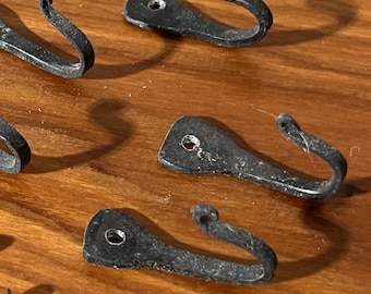 Blacksmith Forged Horseshoe Nail Hooks, Made in Wisconsin, Coal Fire forged