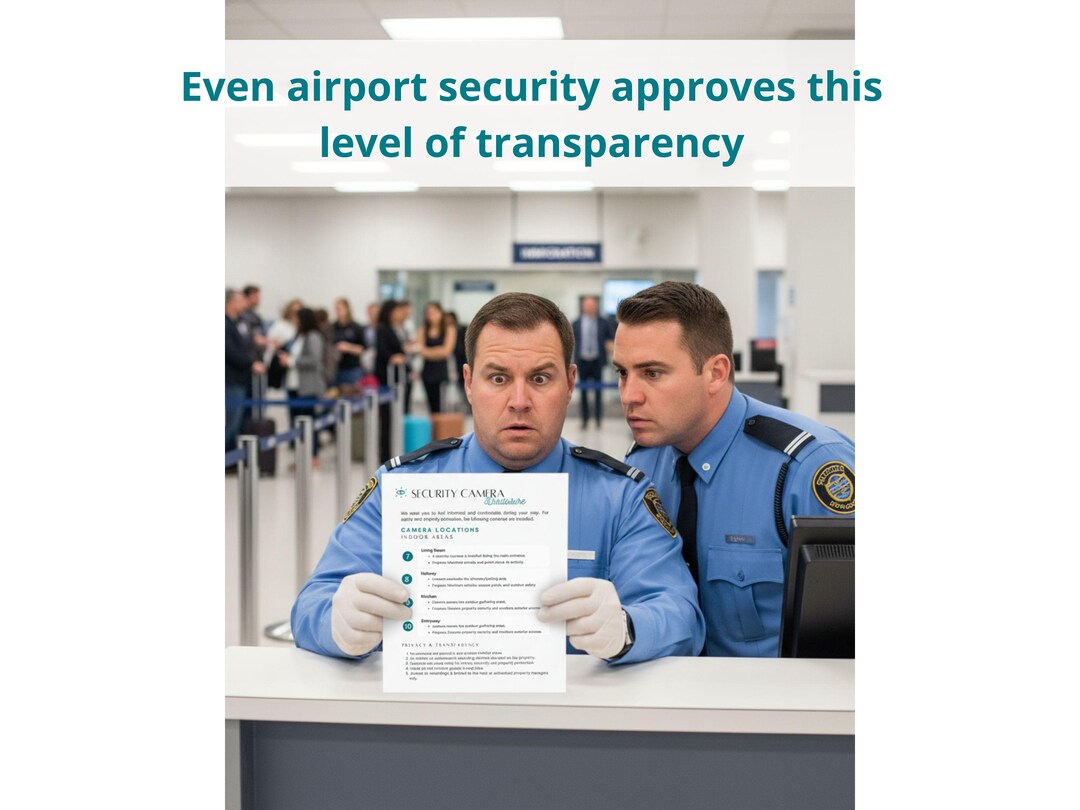 Security Camera Disclosure Template | Airbnb Compliance Form | Camera ...
