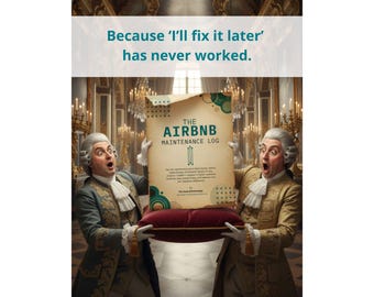 Airbnb Maintenance Log | Rental Upkeep Tracker | Repair and Issue Tracking Sheet for Hosts | Printable PDF for Airbnb, Vrbo, STR Properties