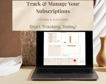 Seguimiento de suscripciones en Excel; Panel de control, suscripciones mensuales y anuales