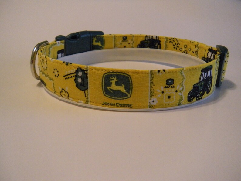 Handmade Cotton Dog Collar Yellow Bandana Print John Deere Etsy