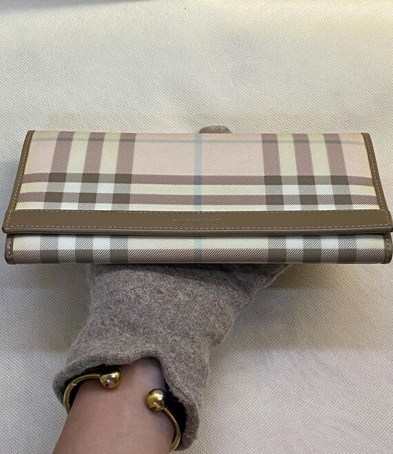 Preloved Check Pattern Continental Wallet •  Beig… - image 3