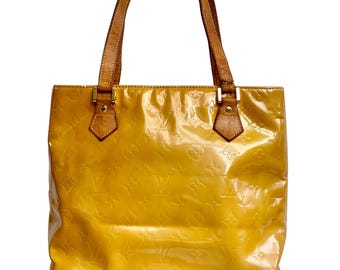 Vintage LV Vernis tygväska i lackerat läder - Preloved – Gul