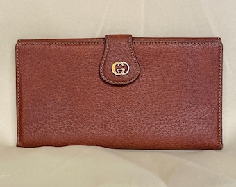 Vintage Gucci lång plånbok - Brun plånbok - Med medföljande ask - Gott begagnat skick