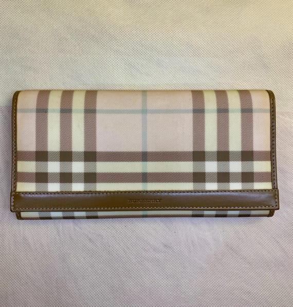 Preloved Check Pattern Continental Wallet •  Beig… - image 1