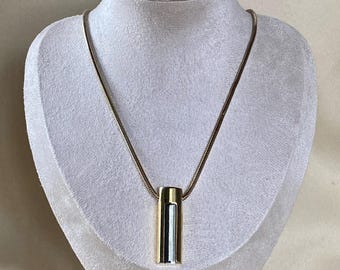 Vintage Collier Givenchy Doré en Plaqué hängande halsband – 1977 - Tvåfärgat guld och silver