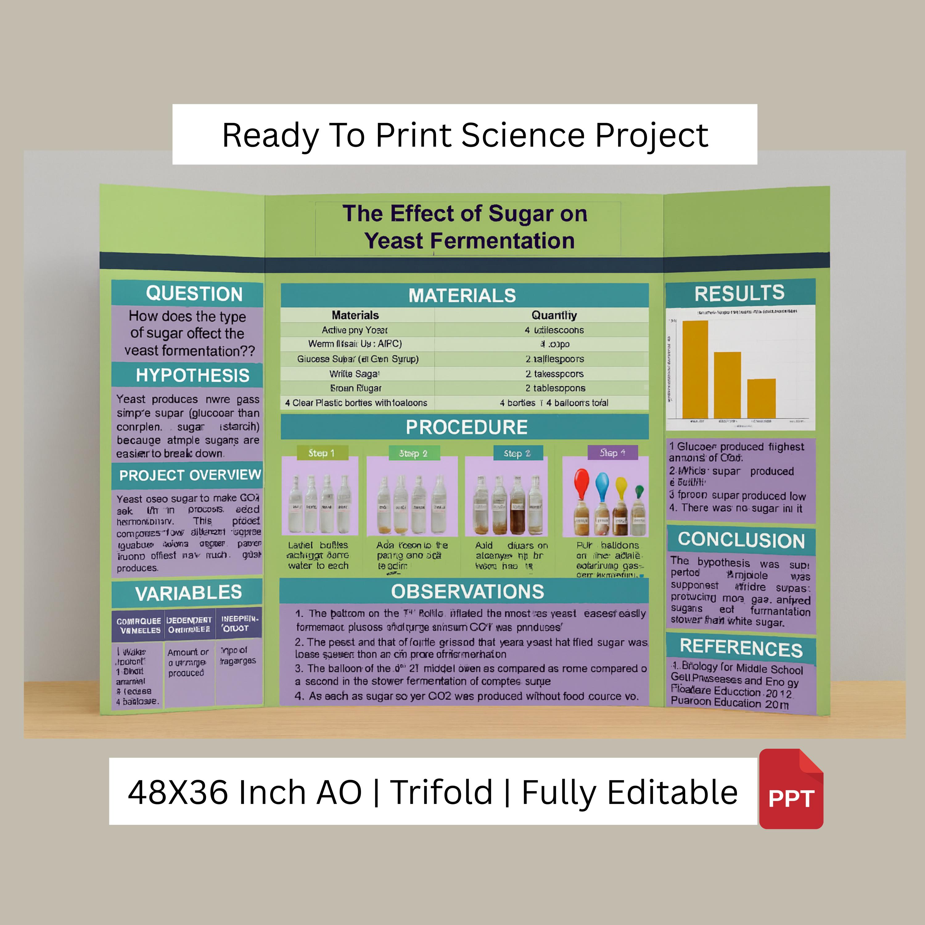 Ready to Print Science Fair Project & Template | STEM Trifold Display ...