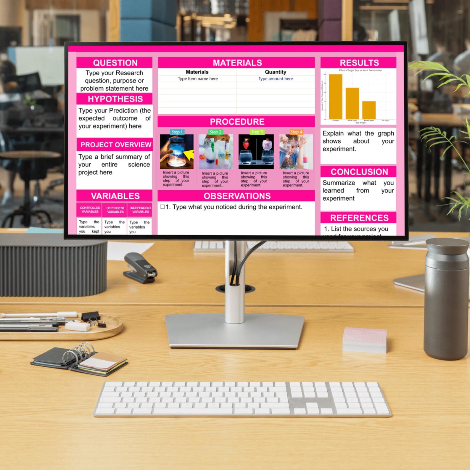 Editable 48x36 Science Fair Trifold Board Template | A0 Poster Project ...