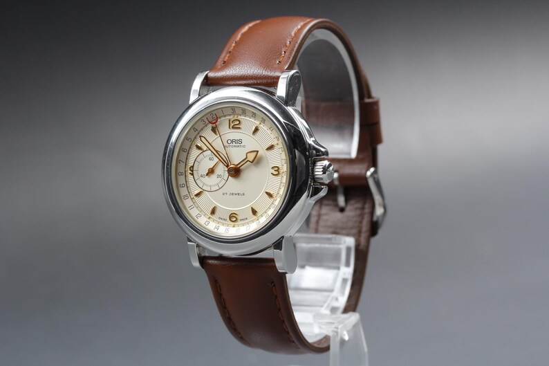 Oris pointer date 7467 automatic small second men's watch [near mint paper] image 4
