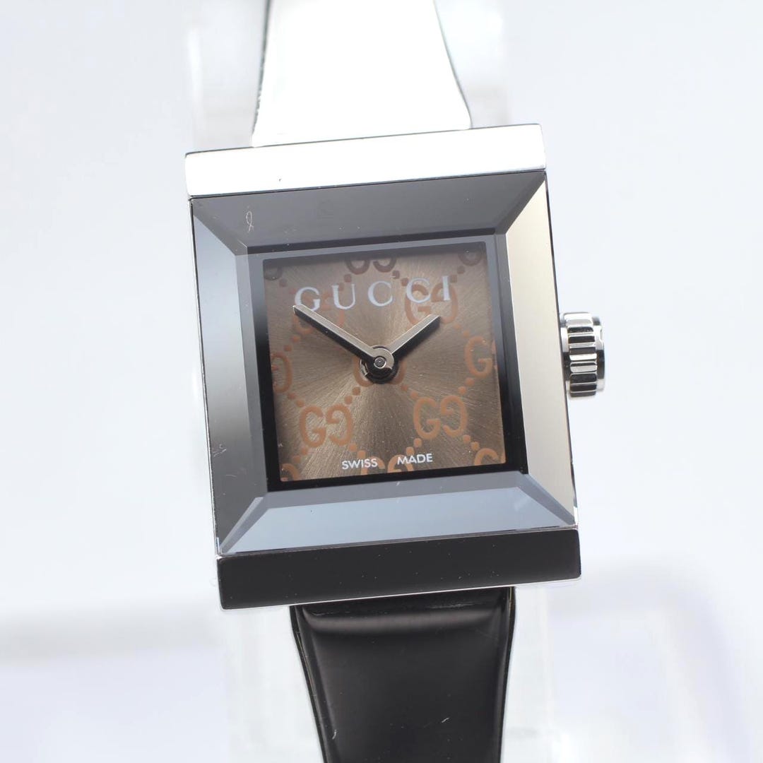 Gucci 128.5 Brown Dial 14mm Square Women display picture 3