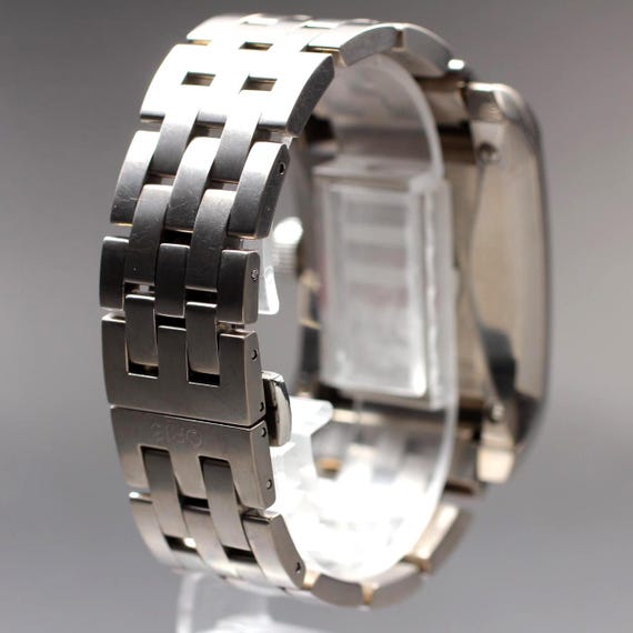 S size ORIS Rectangular 7622 Day Date Black Dial … - image 4