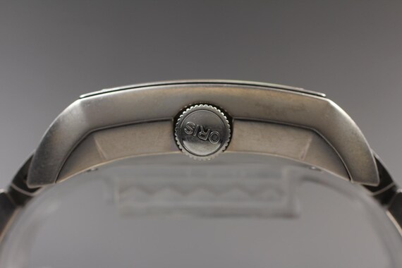 S size ORIS Rectangular 7622 Day Date Black Dial … - image 7