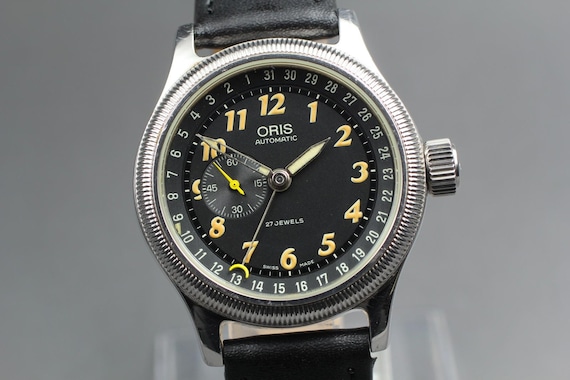 Oris big crown pointer date 7482c automatic black… - image 4