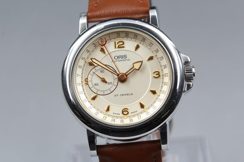 Oris pointer date 7467 automatic small second men's watch [near mint paper] image 3